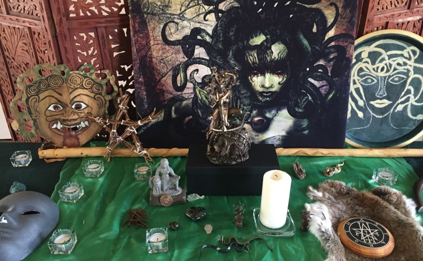 Medusa altar from Earthsong Witchcamp 2015