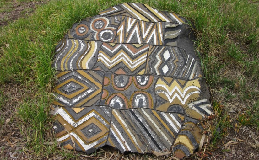 Stone from a circle on the banks of the Marribyrnong River, Ascot Vale Victoria - photo dated 2015 taken by AM Hunter