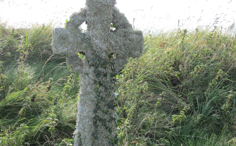 Photo - cross at Tintagel, Cornwall, 2010. Photo (c) AM Hunter 2010